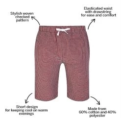 Bigdude Woven Modern Check Pyjama Shorts Red/White -Urban Fit Shop c1e5fd54 bd22pj0320red