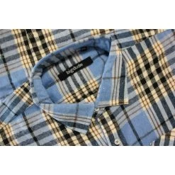 Bigdude Summer Long Sleeve Flannel Shirt Blue -Urban Fit Shop c4bcfa7f bd23ls01 20