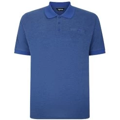 Bigdude Buttoned Pocket Polo Shirt Royal Blue Marl