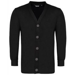 Bigdude Brushed Fleece Cardigan Black Tall