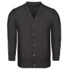 Bigdude Brushed Fleece Cardigan Charcoal Tall -Urban Fit Shop cardigan charcoal front 1