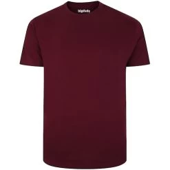 Bigdude Plain Crew Neck T-Shirt Burgundy Tall -Urban Fit Shop cc2af677 bd101 10 burgundy 1