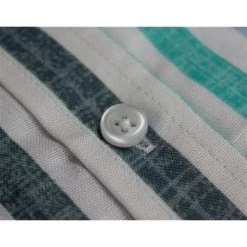 Bigdude Striped Woven Short Sleeve Shirt Green/White Tall -Urban Fit Shop cc64073c img 9070