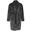 Bigdude Plain Fleece Dressing Gown Charcoal