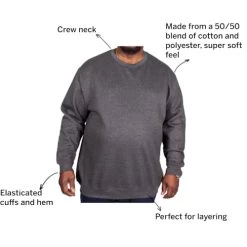 Bigdude Essentials Jumper Charcoal -Urban Fit Shop cded814b 012