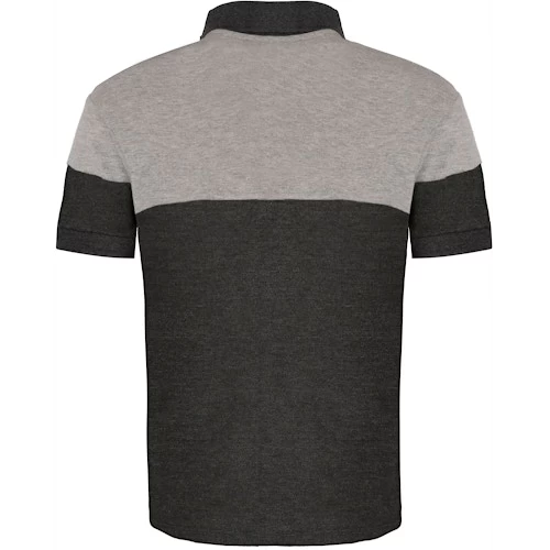 Bigdude Cut & Sew Polo Shirt Grey/Charcoal Tall 4 Bigdude Cut & Sew Polo Shirt Grey/Charcoal Tall - Image 2