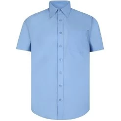 Bigdude Classic Short Sleeve Poplin Shirt Light Blue -Urban Fit Shop d084e7c2 m30a6848