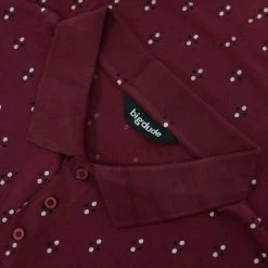 Bigdude Geometric Print Polo Shirt Burgundy -Urban Fit Shop d371fd30 img 8673