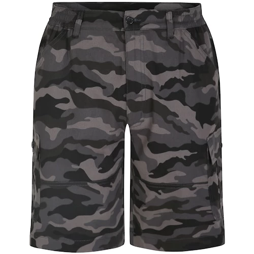 Bigdude Elasticated Waist Cargo Camo Shorts Charcoal 3 Bigdude Elasticated Waist Cargo Camo Shorts Charcoal