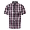 Bigdude Button Down Short Sleeve Check Shirt Purple -Urban Fit Shop d8643dde bd23ss09 05 1