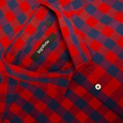 Bigdude Gingham Short Sleeve Shirt Red Tall -Urban Fit Shop da439b3e img 8811