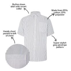 Bigdude Striped Short Sleeve Shirt Grey/White -Urban Fit Shop dc4ab335 bd23ss0820grey