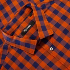 Bigdude Gingham Short Sleeve Shirt Orange -Urban Fit Shop de78d406 img 8829