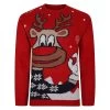 Bigdude Reindeer Christmas Jumper Red