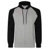 Bigdude Contrast Raglan Full Zip Hoody Grey Marl/Black -Urban Fit Shop e5c8429d ziphoody grey 1