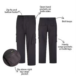 Bigdude Multi Pocket Cargo Trousers Charcoal -Urban Fit Shop e60851fe bd23tr0220grey