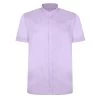 Bigdude Woven Linen Grandad Collar Short Sleeve Shirt Purple -Urban Fit Shop ea908a14 bd22ss02 30 purple 1