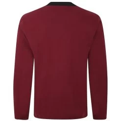 Bigdude Contrast Grandad Long Sleeve Pyjama Set Burgundy/Black -Urban Fit Shop eb243bba bd23pj07 10 top 2