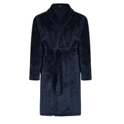 Bigdude Plain Fleece Dressing Gown Navy