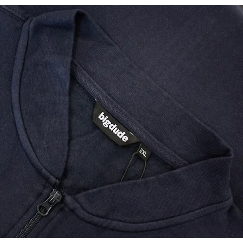Bigdude Zip Thru Baseball Jacket Navy 6 Bigdude Zip Thru Baseball Jacket Navy - Image 4