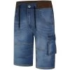 Bigdude Jersey Waistband Denim Shorts Light Wash