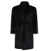 Bigdude Plain Fleece Dressing Gown Black -Urban Fit Shop f13c961d dressinggown black 1