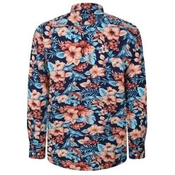 Bigdude Floral Long Sleeve Poplin Shirt Navy -Urban Fit Shop f1b937b7 bd23ls11 02 2201