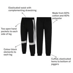 Bigdude Colour Block Joggers Black -Urban Fit Shop f2cff47d 119