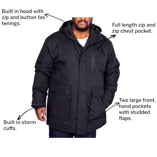 Bigdude Utility Coat Black 6 Bigdude Utility Coat Black - Image 4