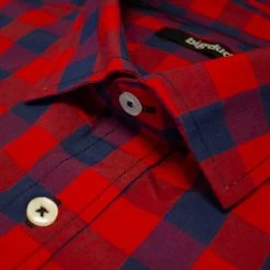 Bigdude Gingham Short Sleeve Shirt Red Tall -Urban Fit Shop f5915b9a img 8812