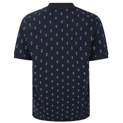 Bigdude Geometric Print Polo Shirt Navy -Urban Fit Shop f72cc91b polo navy 2