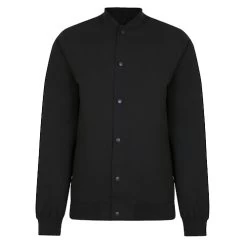 Bigdude Button Up Baseball Jacket Black