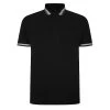 Bigdude Jacquard Contrast Pique Polo Shirt Black