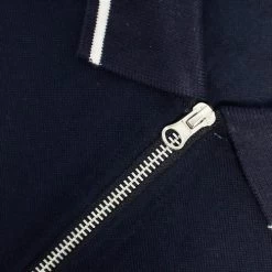 Bigdude Colour Block Zipped Polo Shirt Navy/Denim Tall -Urban Fit Shop f929635b img 8689