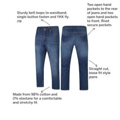 Bigdude Loose Fit Straight Cut Stretch Jeans Mid Wash -Urban Fit Shop f965332c annotated20imgagery2030.032