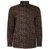 Bigdude Leaf Print Long Sleeve Poplin Shirt Black -Urban Fit Shop fb4d7d22 bd23ls12 01 1