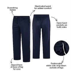 Bigdude Zipped Hem Tracksuit Bottoms Navy -Urban Fit Shop fba7ae19 bd23j0520blue