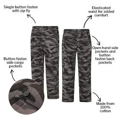 Bigdude Elasticated Waist Camo Cargo Trousers Charcoal 14 Bigdude Elasticated Waist Camo Cargo Trousers Charcoal -Urban Fit Shop fc376f86 bd23tr0320grey