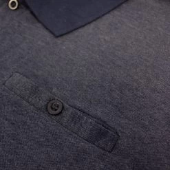 Bigdude Buttoned Pocket Polo Shirt Navy Marl -Urban Fit Shop fe475a46 img 8700