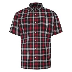 Bigdude Short Sleeve Check Shirt Red