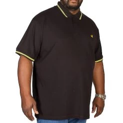 Bigdude Tipped Polo Shirt Black/Yellow