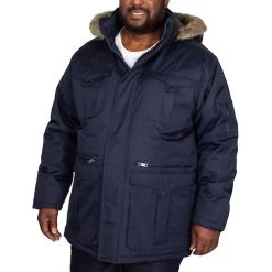 Bigdude Full Zip Parka Coat Navy