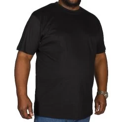Bigdude Plain Crew Neck T-Shirt Black Tall -Urban Fit Shop img 1509 clipped rev 1 1