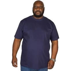 Bigdude Plain Crew Neck T-Shirt Navy -Urban Fit Shop img 1532 clipped rev 1
