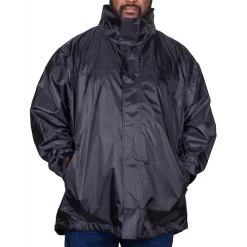 Bigdude Showerproof Packaway Rain Jacket Black -Urban Fit Shop img 1942 clipped rev 1