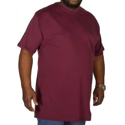 Bigdude Plain Crew Neck T-Shirt Burgundy Tall -Urban Fit Shop img 2384 clipped rev 1 1