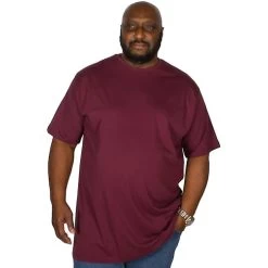 Bigdude Plain Crew Neck T-Shirt Burgundy -Urban Fit Shop img 2386 clipped rev 1
