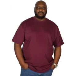 Bigdude Plain Crew Neck T-Shirt Burgundy Tall -Urban Fit Shop img 2387 clipped rev 1 1