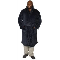 Bigdude Plain Fleece Dressing Gown Navy -Urban Fit Shop img 2582 clipped rev 1