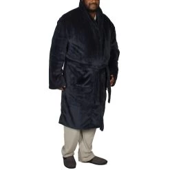 Bigdude Plain Fleece Dressing Gown Navy -Urban Fit Shop img 2584 clipped rev 1